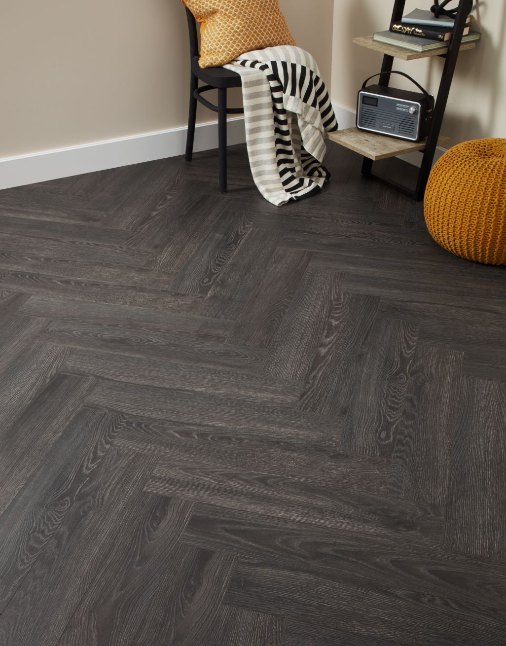 Kronotex Herringbone - Elba Oak Black 1