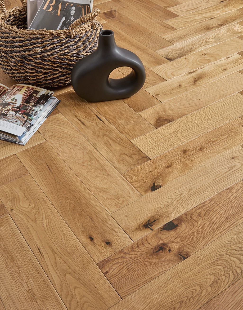Lucerne Herringbone 18mm Engineered Wood Flooring - Rustic Oak 2