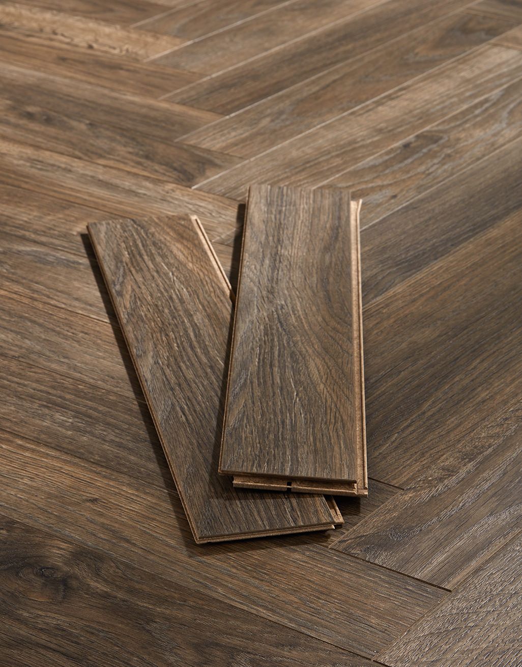 Berry Alloc Thirlmere Herringbone 8mm Laminate Flooring - Dark Oak 3