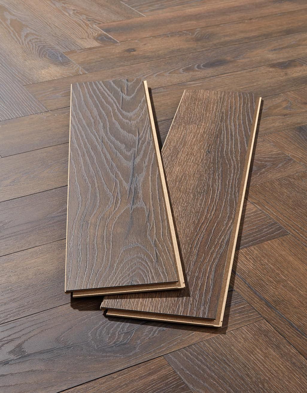 Kronotex Grasmere Herringbone 8mm Laminate Flooring - Espresso Oak 3