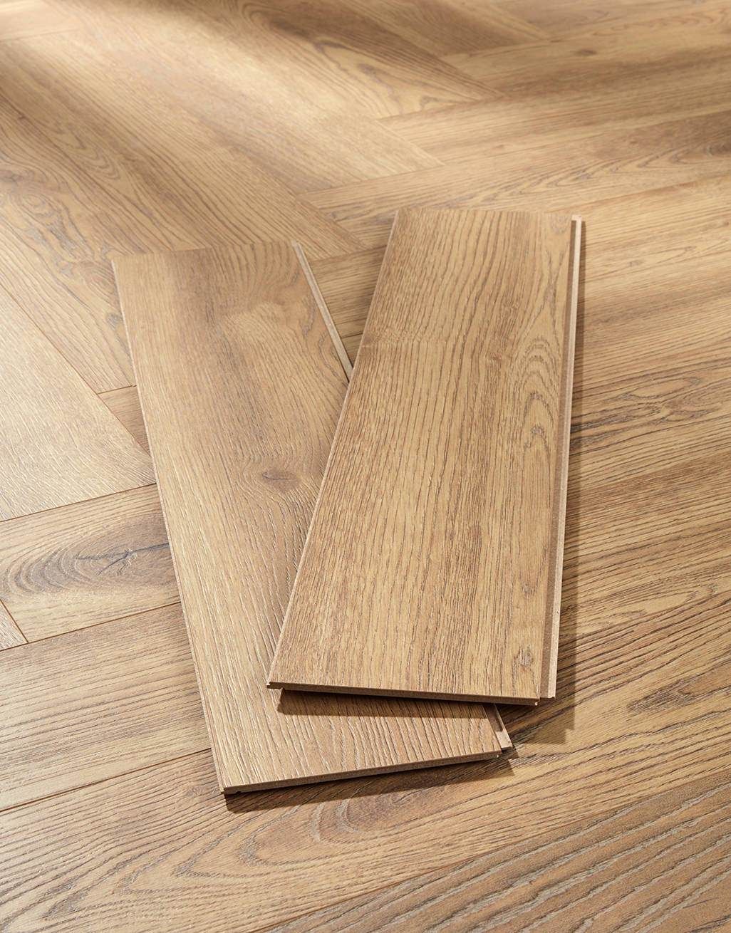 Kronotex Grasmere Herringbone 8mm Laminate Flooring - Bright Natural Oak 3