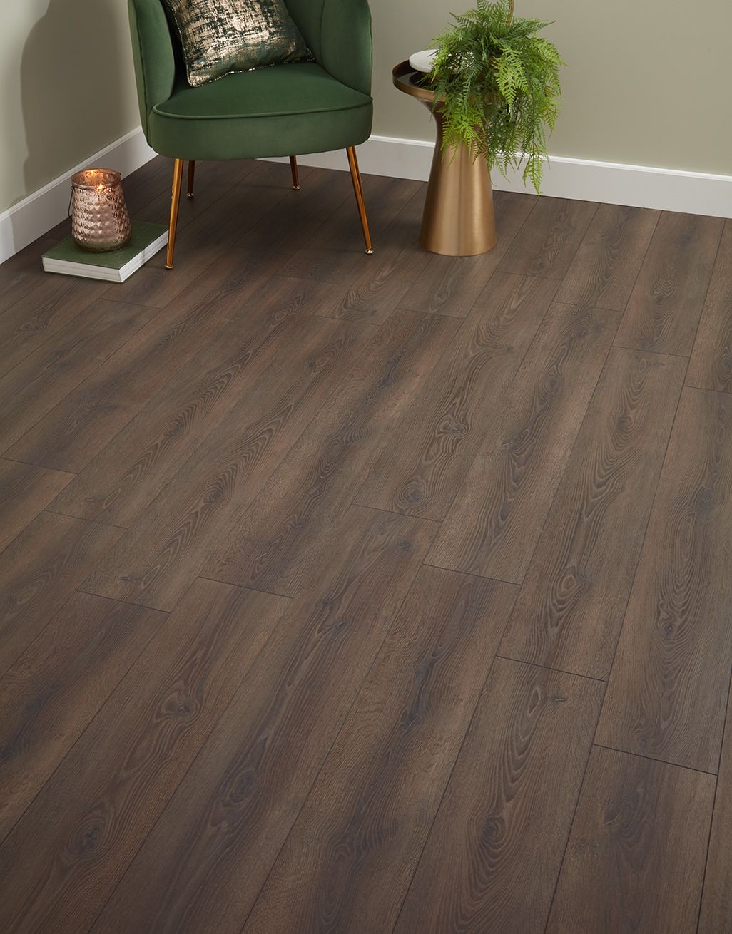 Grisedale 8mm Laminate Flooring - Dark Oak 1